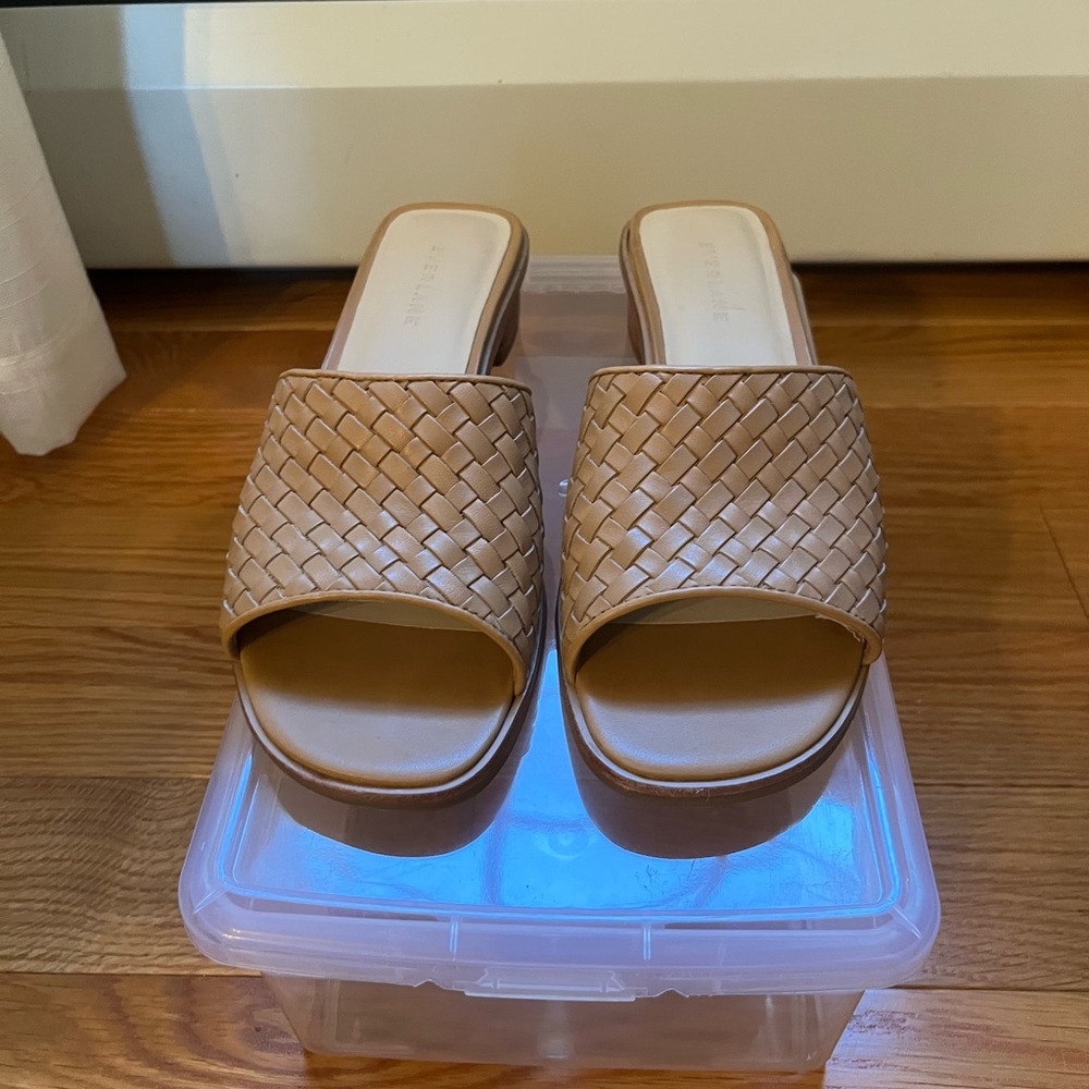 Everlane Woven Leather City Sandals (Slides), Size 8